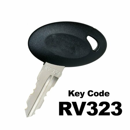 BAUER RV KEY, RV323  , Black, Egg Shaped, Precut KEY-RV-323